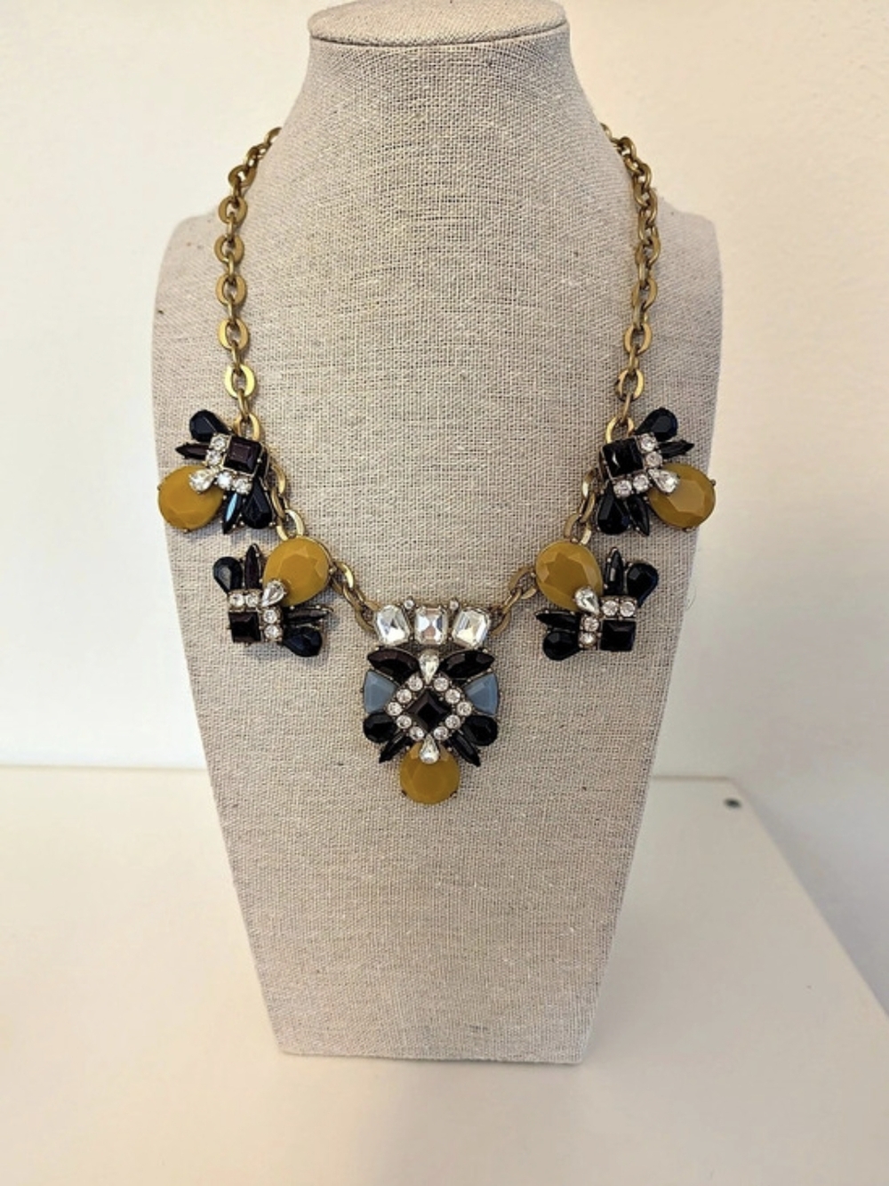 J.Crew Statement Necklace in Gold & Black